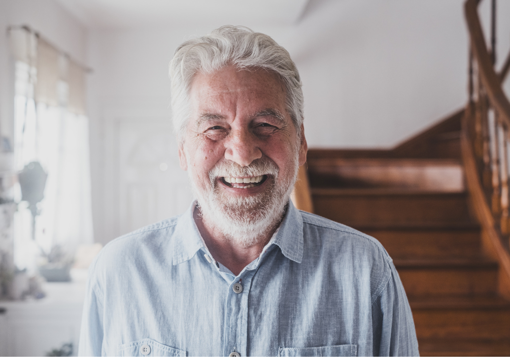 Male dental Implant patient smiling